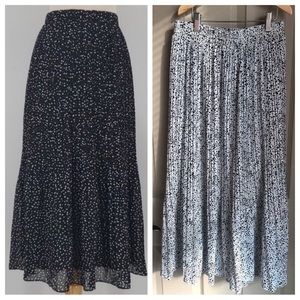 Get 2 Skirts for $20!!! Black and White Polka Dot Midi Skirts